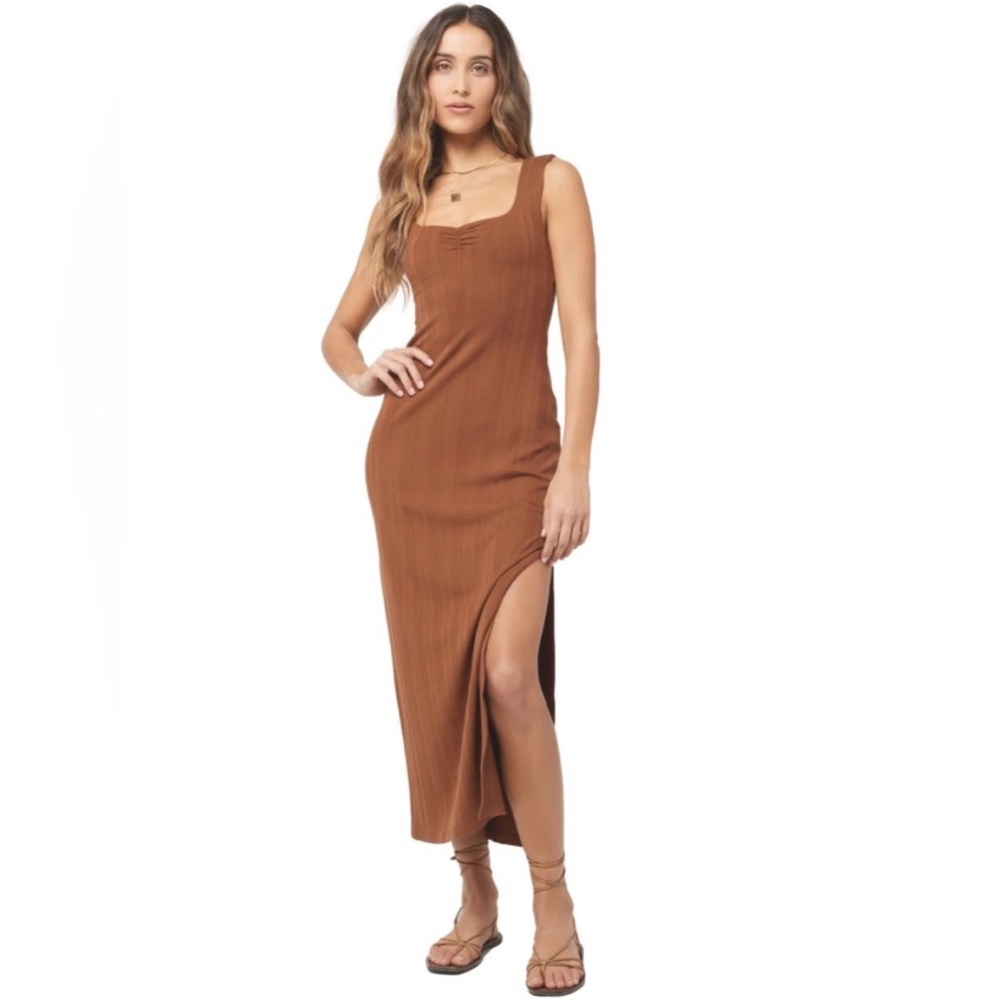LSpace Celine Midi Dress in Coffee